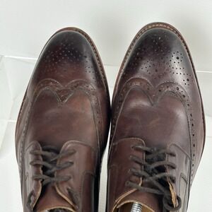 WARFIELD & GRAND Mens Size 10 Wingtip Brogue Oxford Dress Shoes Brown Leather